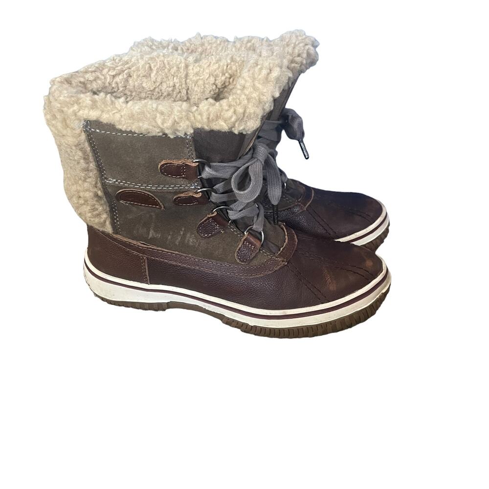Pajar Women Size 6-6.5 Leather Faux Fur Waterproof Winter‎ Snow Boots
